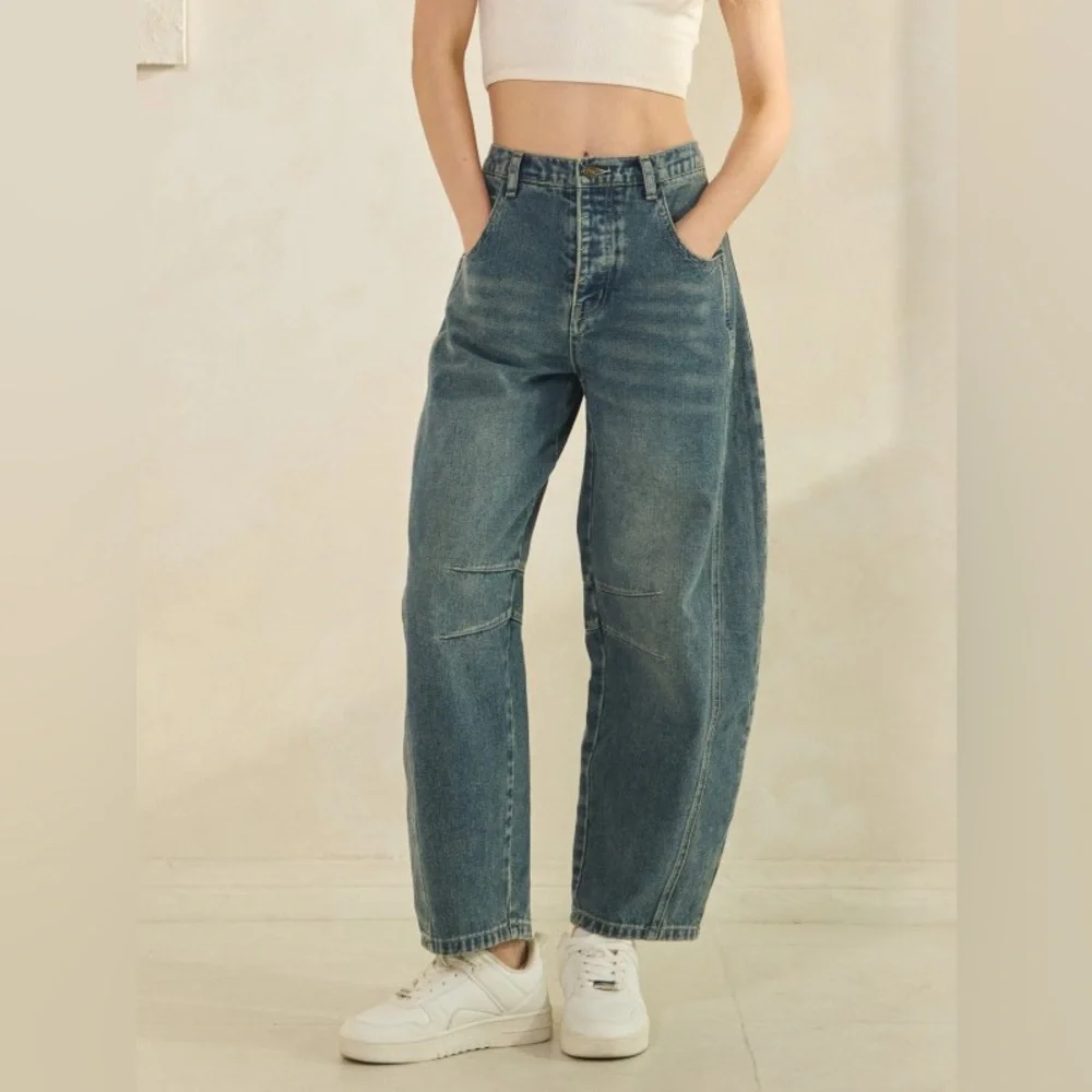 SF05 Last 1! Cute Denim Barrel Pants - Picture 3 of 4